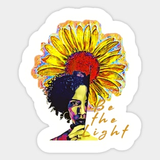 Be The Light (Half Woman wrapped in sunflower) Sticker